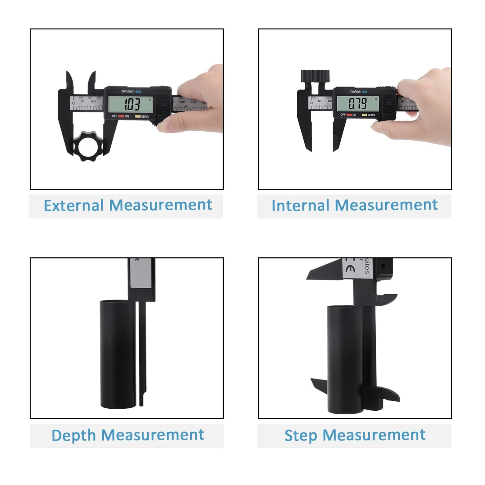 Digital Caliper, 0-6" Calipers Measuring Tool - Electronic Micrometer Caliper with Large LCD Screen, Auto-Off Feature, Inch and Millimeter Conversion