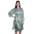 thumbnail image 1 of Moomaya Printed Womens Kimono Robes Short Satin Silk Bridal Robe Loungewear, 1 of 7