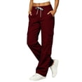 thumbnail image 3 of UDAUDU Cargo Pants for Women Wide Leg High Waist Y2K Parachute Pants with Pockets 2026 Fall Hiking Track Outfits M, 3 of 7