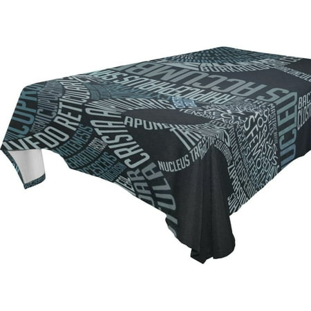 

POPCreation Text Art Black Tablecloth 60x104 inches