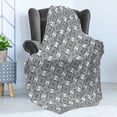 thumbnail image 4 of Abstract Soft Flannel Fleece Throw Blanket, Repeated Geometric Shapes in Traditional Art Portuguese Tile Pattern, Cozy Plush for Indoor and Outdoor Use, 50" x 70", White and Pale Taupe, by Ambesonne, 4 of 5