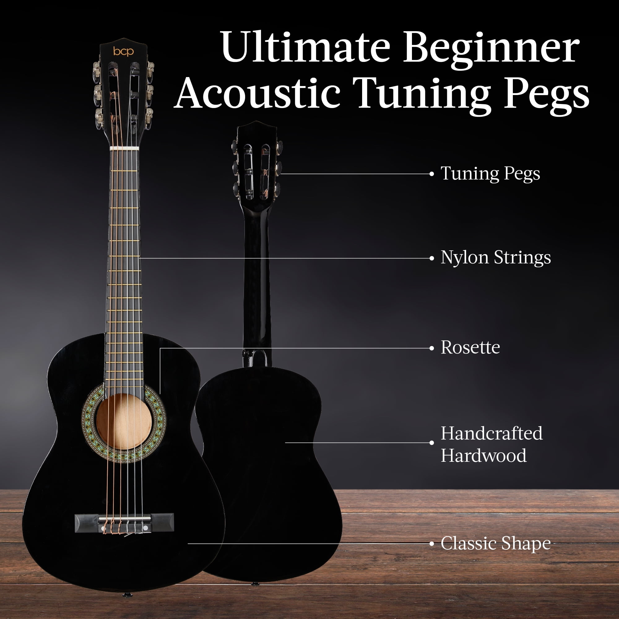 Best Choice Products 30in Kids Acoustic Guitar Beginner Starter Kit w/ Strap, Case, Strings - Black