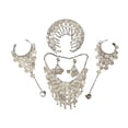 thumbnail image 3 of Conjunto de 4 piezas de joyería para mujer, conjunto de joyería de danza del vientre gitana para boda Pendientes de clip, 3 of 8