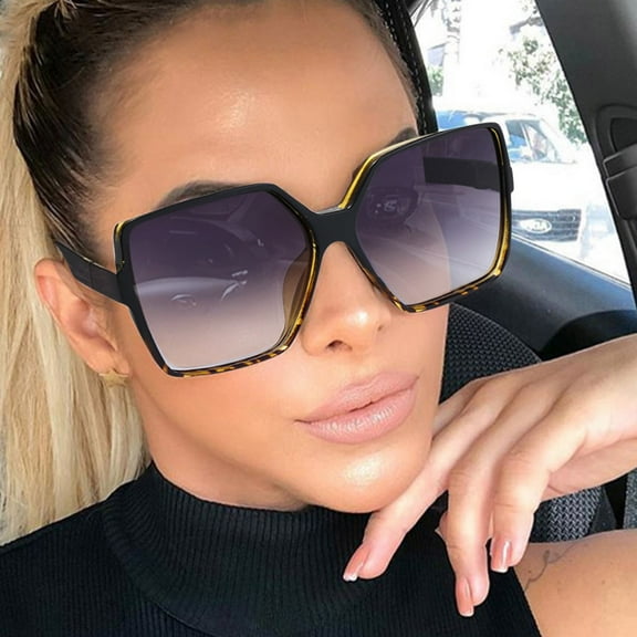 Aligament Oversized Square Frame Sunglasses Womens Retro Vintage Trendy Shades Fashion Big Large Frame Sun Glasses, Gray