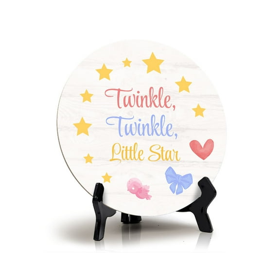 Twinkle, Twinkle, Little Star Baby Shower Decoration Circle 5x5" Table Sign Home Decor | Baby Party Signs