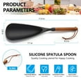 thumbnail image 3 of Wood Handle Silicone Spatula Spoon Set - 2-in-1 Cooking Utensil for Non-Stick Pans, Baking & Serving - Heat-Resistant Kitchen Tool with Ergonomic Grip Clearance, 3 of 8