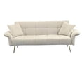 thumbnail image 3 of Modern Teddy Fabric Comfy Sofa with 2 Pillows for Living Room, Convertible Couch with Folding Armrest Beige, 3 of 7