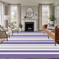 thumbnail image 2 of Area Rug 60×96in, Geometric Vertical Stripes Floor Carpet Living Room Rug, Purple Blue White Non-Slip Welcome Mat Indoor Rugs for Bedroom Dining Room, 2 of 9
