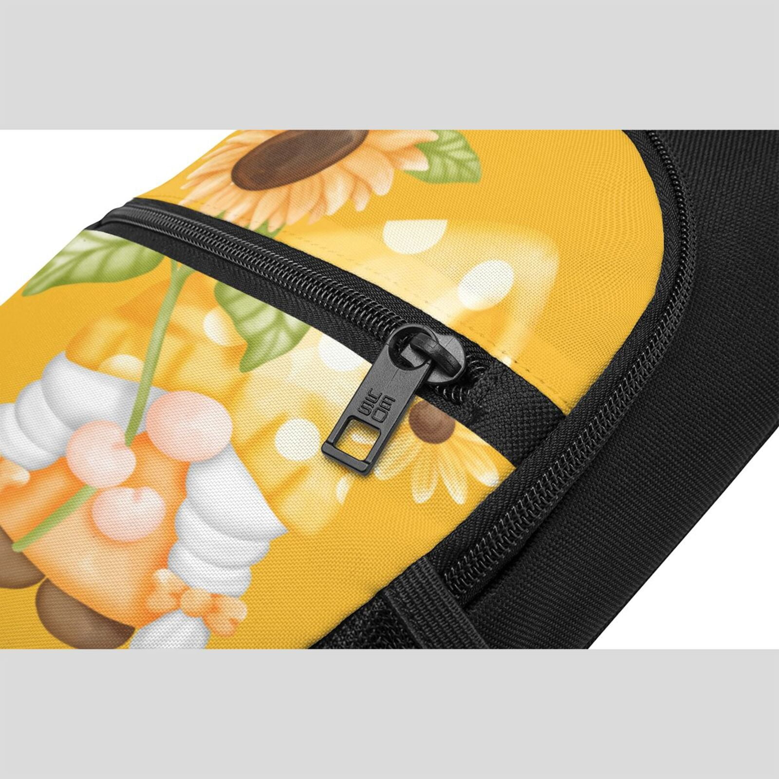 Xecao's Sunflower Gnomes 3 Print Sling Bag: A Versatile Chest, Shoulder, and Crossbody Backpack for Casual Days Out, Perfect for Both Men and Women