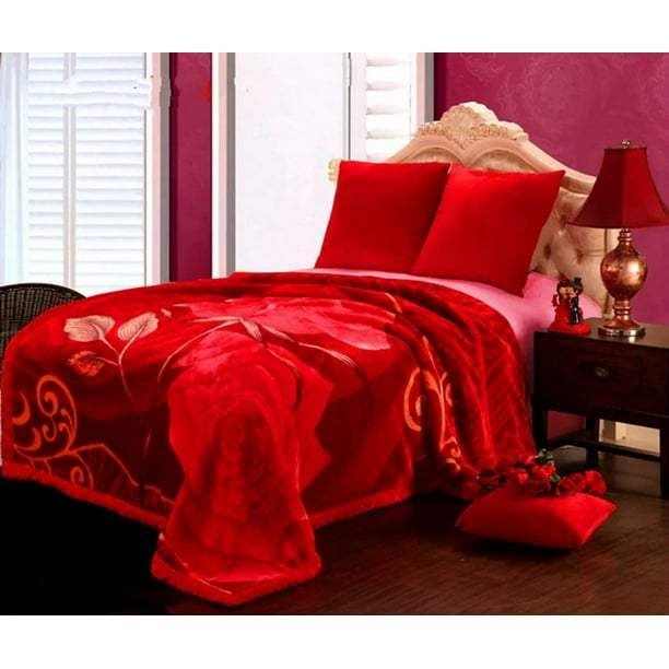 Warm Heavy Plush Korean Style Mink Raschel Blanket For Winter, 2 Ply 2