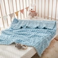 thumbnail image 4 of ZEN Universal 3D Jacquard Craftsmanship, Soft and Fluffy Fabric, Warm and Comfortable, Made of Flannel and Fleece (30 x 40 Inch, Blue), 4 of 7