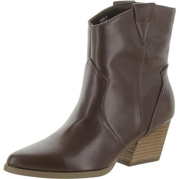 Keilani Womens Faux Leather Pointed Toe Cowboy, Western Boots