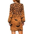 thumbnail image 2 of Yuyamidu Cobweb Long Sleeve Dress Bat Flowy Swing Dresses for Women Size L Leopard Print Casual A-Line Dress Halloween Crew Neck Tie Waist Dresses for Spring Fall Winter, 2 of 7