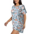 thumbnail image 2 of Wukai Rose Flowers Women's Pajama Set,Short-Sleeve Top and Shorts with Elastic Waistband and Pockets for Loungewear, Yoga, and Casual Wear-, 2 of 8