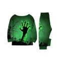 thumbnail image 5 of HTHLVMD Zombie Hand Print Pajamas, Family Matching Sleep Set, Halloween Green Zombie Hand Graveyard Family Matching Pajamas Set, Long Sleeve Crew Neck 2pcs Holiday Loungewear, 4 Years, 5 of 6