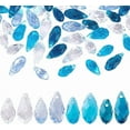 thumbnail image 1 of 80 cuentas facetadas en forma de lágrima, 4 colores, con perforaciones superiores, colgantes para candelabros., 1 of 6