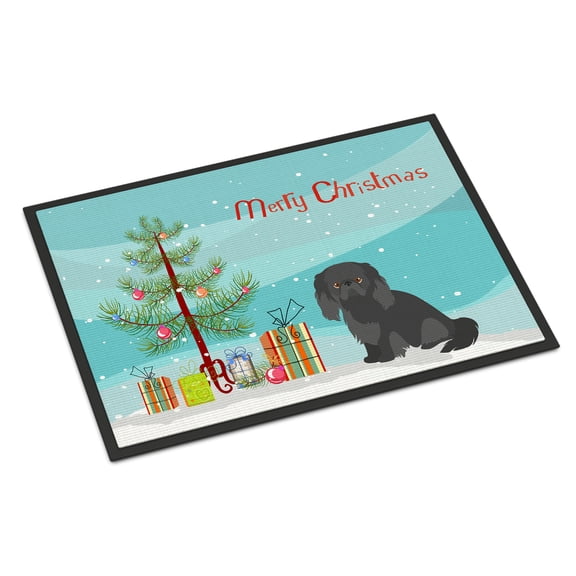Pekingese Christmas Tree Door Mat