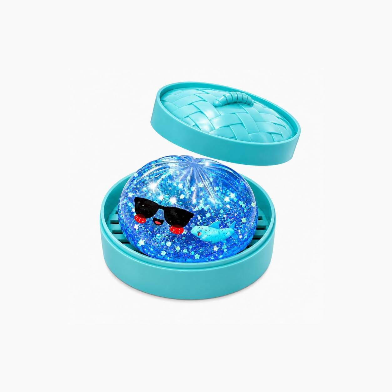 Shark Dumpling, Dumpling Squishies with Steamer Colorful Dumplings Stress Balls Stress Relief Fidget Sensory Dumpling Squishies for Holiday & Birthday Gifts Stretchy Desk Decor