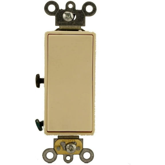 Leviton 5623-2A 20 Amp, 120/277 Volt, Decora Plus Rocker 3-Way AC Quiet Switch, Commercial Grade, Back and Side Wired, Self Grounding