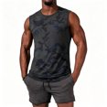 thumbnail image 3 of DORKASM Men's Camo Print Sleeveless Workout Tank Top Quick Dry Gym Muscle Shirt Athletic Tee Black XL, 3 of 4