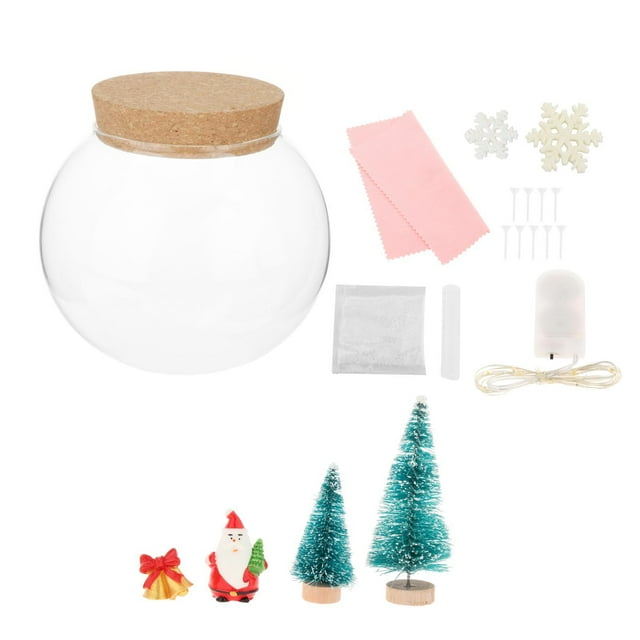 Globo de cristal navideño con luces LED perfecl decoración luminosa con Adornos transparentes