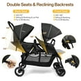 thumbnail image 6 of Vomeast Double Stroller for 2 Kids, Foldable Twin Stroller with Adjustable Canopy, Reclining Seat & 5-Point Harness, Lightweight Travel Strollers for toddler infant, Black, 6 of 13