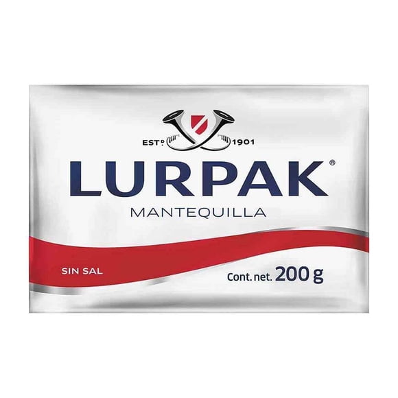 Mantequilla Lurpak sin sal en barra 200 g