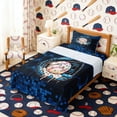 thumbnail image 3 of Erosebridal Blue Drip Sprinkle Baseball Twin Sheet Sets, Sport Bedding for Boys and Girls, 3pcs, 1 Flat Sheet, 1 Fitted Sheet and 1 Pillowcase, 3 of 6