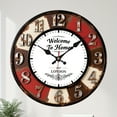 thumbnail image 2 of Vintage Farmhouse Wooden Wall Clock - Silent Quiet Movement, Tuscan Country Style with Roman Numerals & Distressed Finish, Perfect for Home, Office, or Outdoor Decor, Gift Idea, Rustic Kitchen Decor, 2 of 6