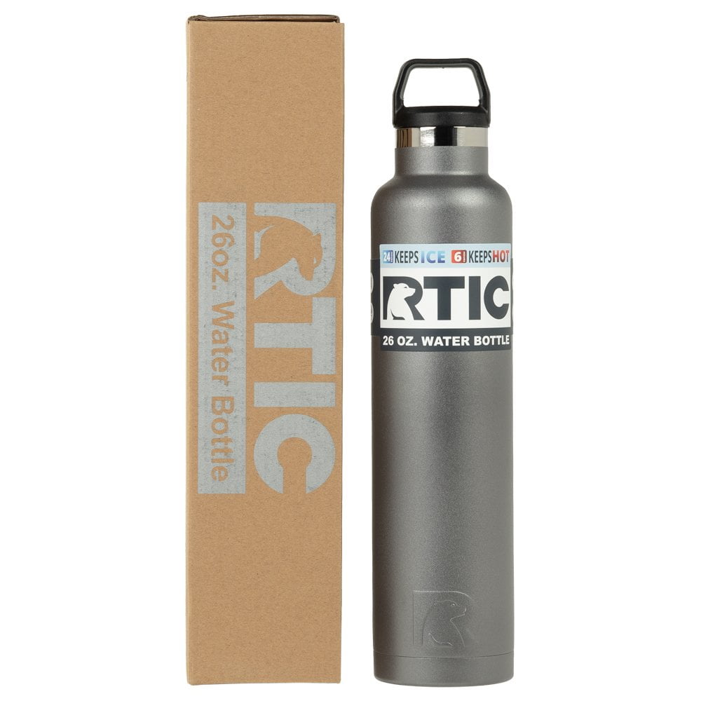 RTIC 20 oz Vacuum Insulated Water Bottle, Metal Stainless Steel Double Wall  Insulation, BPA Free Reusable, Leak-Proof Thermos Flask for Hot and Cold  Drinks, Travel, Sports, Camping, Brick 