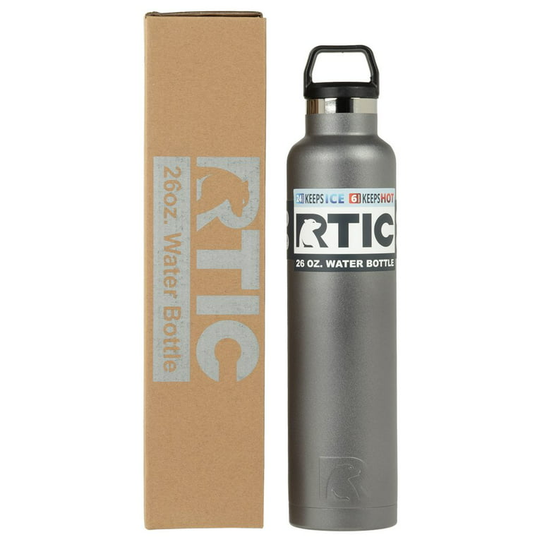 RTIC 26 oz Vacuum Insulated Water Bottle, Metal Stainless Steel Double Wall  Insulation, BPA Free Reusable, Leak-Proof Thermos Flask for Hot and Cold