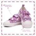 thumbnail image 2 of Toddler Kids Canvas Shoes Sneakers for little Girls Straps Low Top Slip On Unicorn Purple Adjustable Hook Loop with Non-Slip Rubber Sole Lightweight Breathable Size 8, 2 of 5