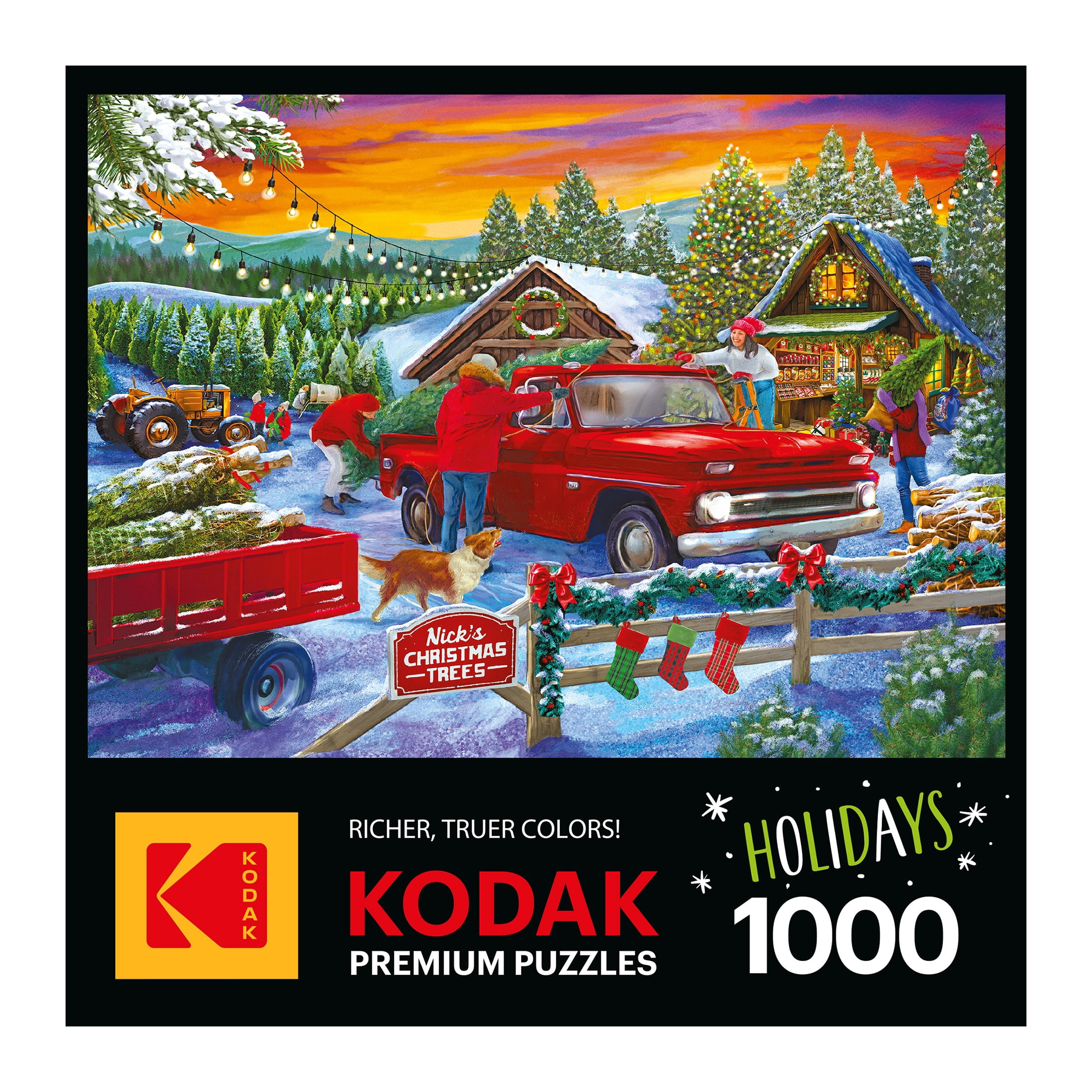 RoseArt Kodak 1000-Piece Nick's Christmas Trees Adult Interlocking Jigsaw Puzzle