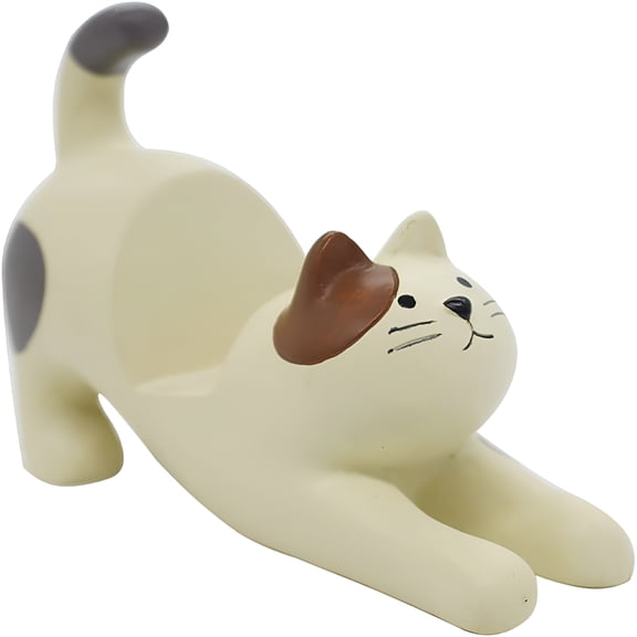 XIBUFE Desk Cell Phone Holder Stand Cute Stretching Cat Kitty for Office Free Your Hands Home Ornament