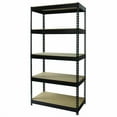 thumbnail image 7 of Alera Steel Shelving Unit with Particleboard Shelves, Five-Shelf, 36w x 18d x 72h, Steel, Black, 7 of 7