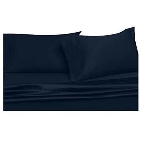 Royal Hotel's Solid Navy 600-Thread-Count Super-Deep 4pc Queen Bed Sheet Set 100% Cotton, Sateen Solid, Extra Deep