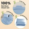 thumbnail image 3 of Rayon Derived from Bamboo Sheets Queen Set Cooling Sheets Piece Sheet Set Thread Count Sheet Deep Pocket Sheet Set Up to Super Soft Silky Smooth (Queen ), 3 of 6