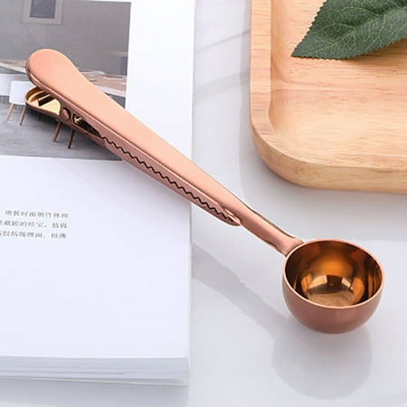 

Two-in-one Stainless Steel Coffee Spoon Sealing Clip Kitchen Gold Accessories Recipient Cafe Expresso Cucharilla Decoration