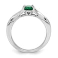 thumbnail image 2 of 14k White Gold Ring Gemstone Womens Emerald 0.06 ct 0.78 Oval and Diamond, 2 of 8
