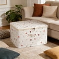 thumbnail image 4 of COM1950s Foldable Storage Bins with Lids, Collapsible Oxford Cloth Storage Boxes for Clothes, Large Capacity Organizer Cubes with Handles for Bedroom Closet, Floral Pattern, 4 of 7