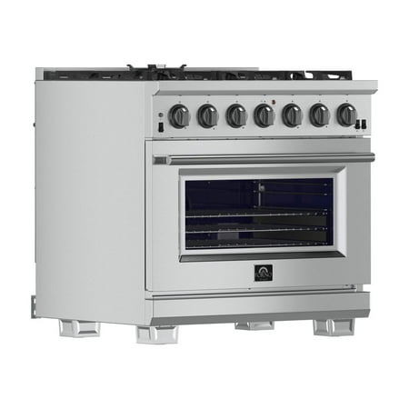 Forno Appliances - Capriasca Alta Qualita 5.36 Cu. Ft. Freestanding Single Oven Gas Range with Convection Oven - Stainless Steel