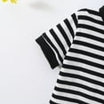 thumbnail image 5 of yillto Toddler Kids Shirts Striped Collared Short Sleeve Buttons Tee School Uniform T Shirt for Boys Girls, 5 of 7