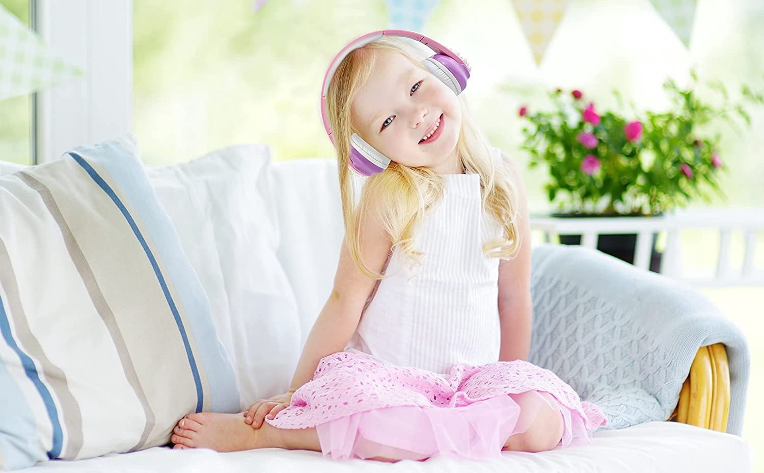 eKids Disney Princess Bluetooth Headphones with EZ Link, Microphone and Aux Cord
