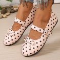 thumbnail image 5 of Women Casual Round Toe Lace Bow Buckle Festival Comfortable Walking Shoes Flat Ballet Style On Lightweight Breathable Non Daily Dressy, 5 of 9