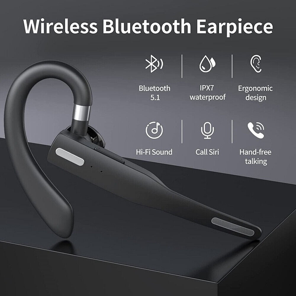Trucker Wireless Headset Bluetooth 5.1 Earpiece Dual Mic Earbud Noise Cancelling, Brand:  MM Electronicles