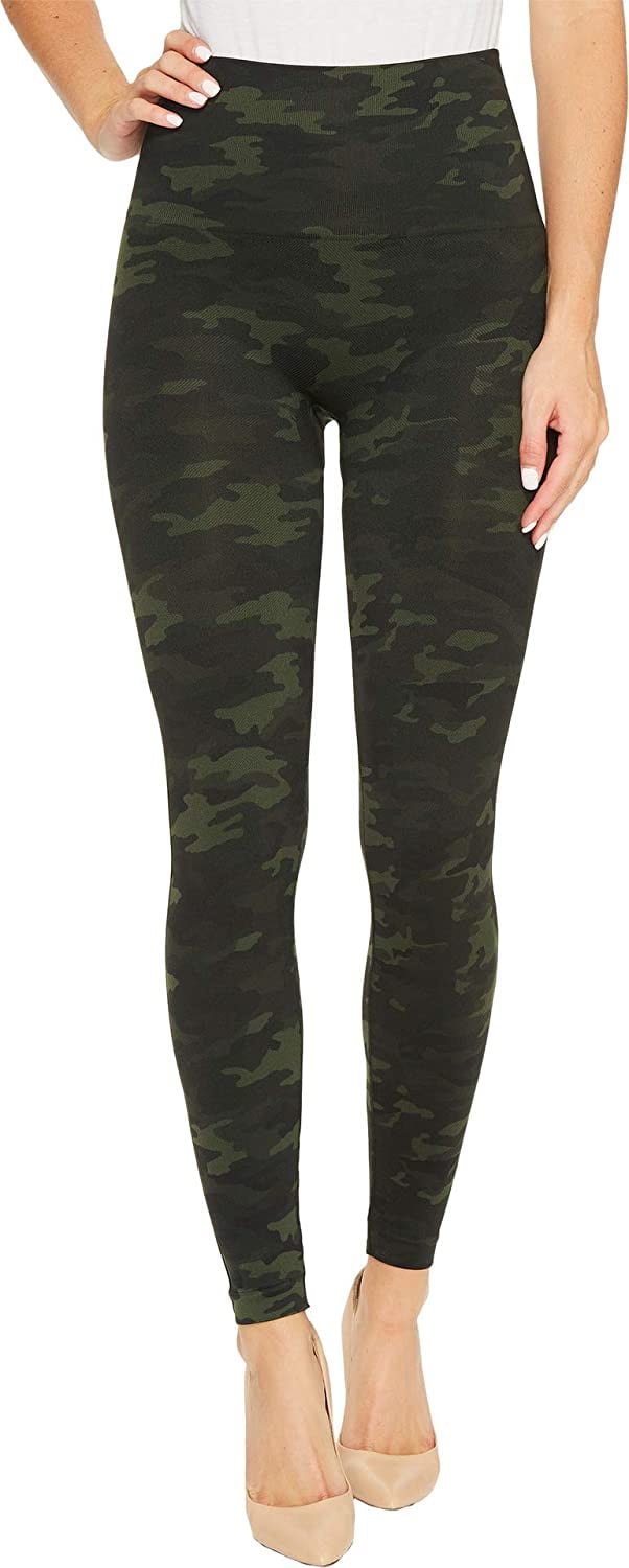 SPANX Women's Seamless Camo Leggings – Green Camo, X-Small 