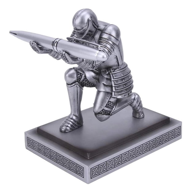 Creative Knight Pen Holder Organizadores De Escritorio Y Accesorios Decoración De Escritorio Portalápices De Resina Con Bolígrafo Regalo Perfecto Para La Oficina Y El Hogar matsuzay FN007878-03