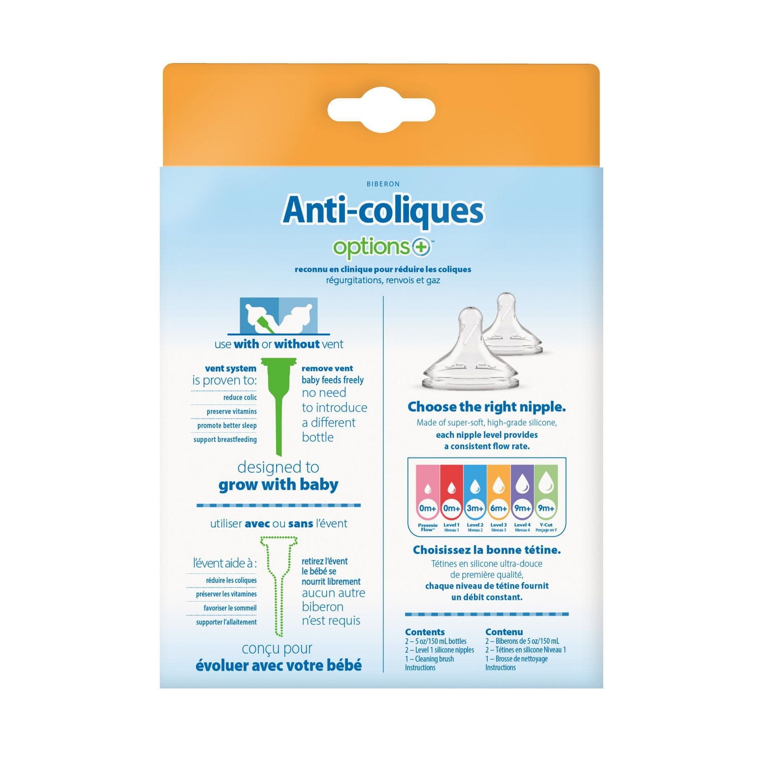 Dr. Brown's Natural Flow Anti-Colic Options+ Wide-Neck Baby Bottle Woodland Designs, 5oz/150ml 2 pack, 5oz, 2 pack