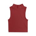 thumbnail image 4 of Royisotas Sleeveless Women's Tank Tops Summer Red Athletic Womens Camisoles and Tanks Ribbed Turtleneck Crop Sports Yoga Shaping Cami Tops for Women, 4 of 4