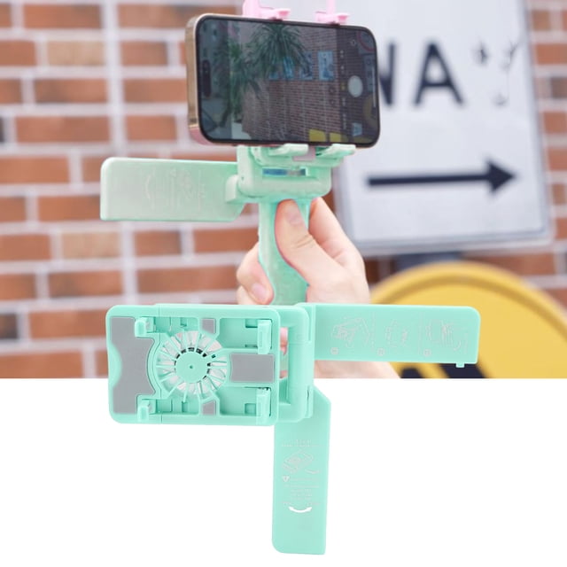 Cell Phone Cooler Stand for Gaming, Desktop Phone Holder Live Streaming with Cooling Fan Height Adjustable Mount Radiator Fan with Colorful RGB Lights Compatible All